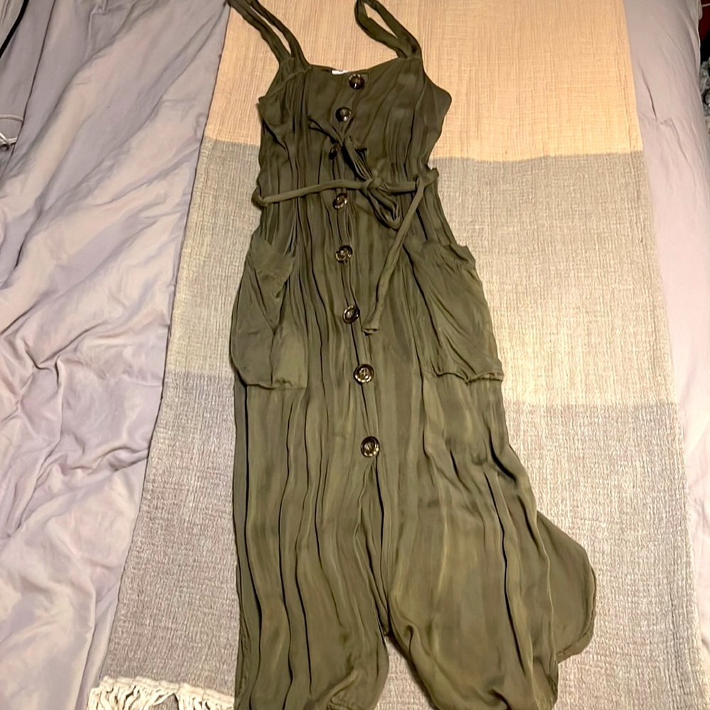 Silky soft button up dress with pockets by don’t ask why. One size fits all